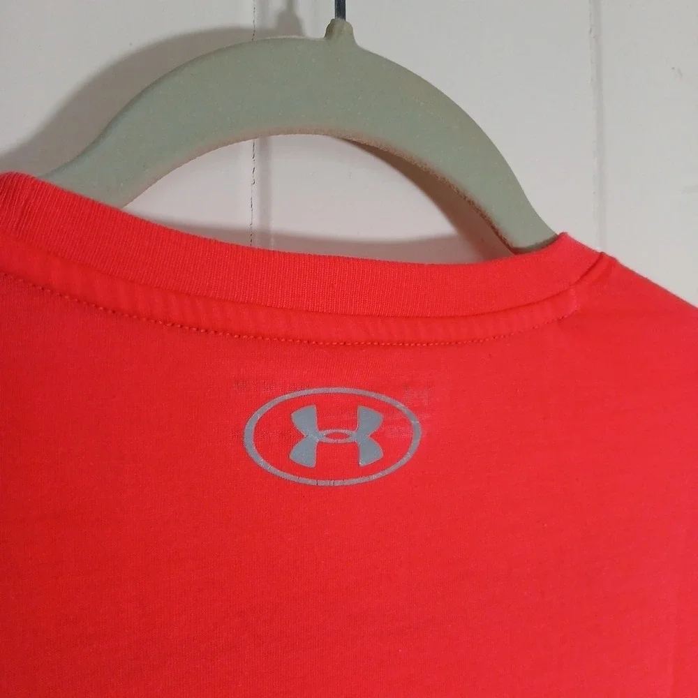 Under Armour UA Run Shirt Threadborne ‎ Men's Medium Neon Pink HeatGear Loose SS